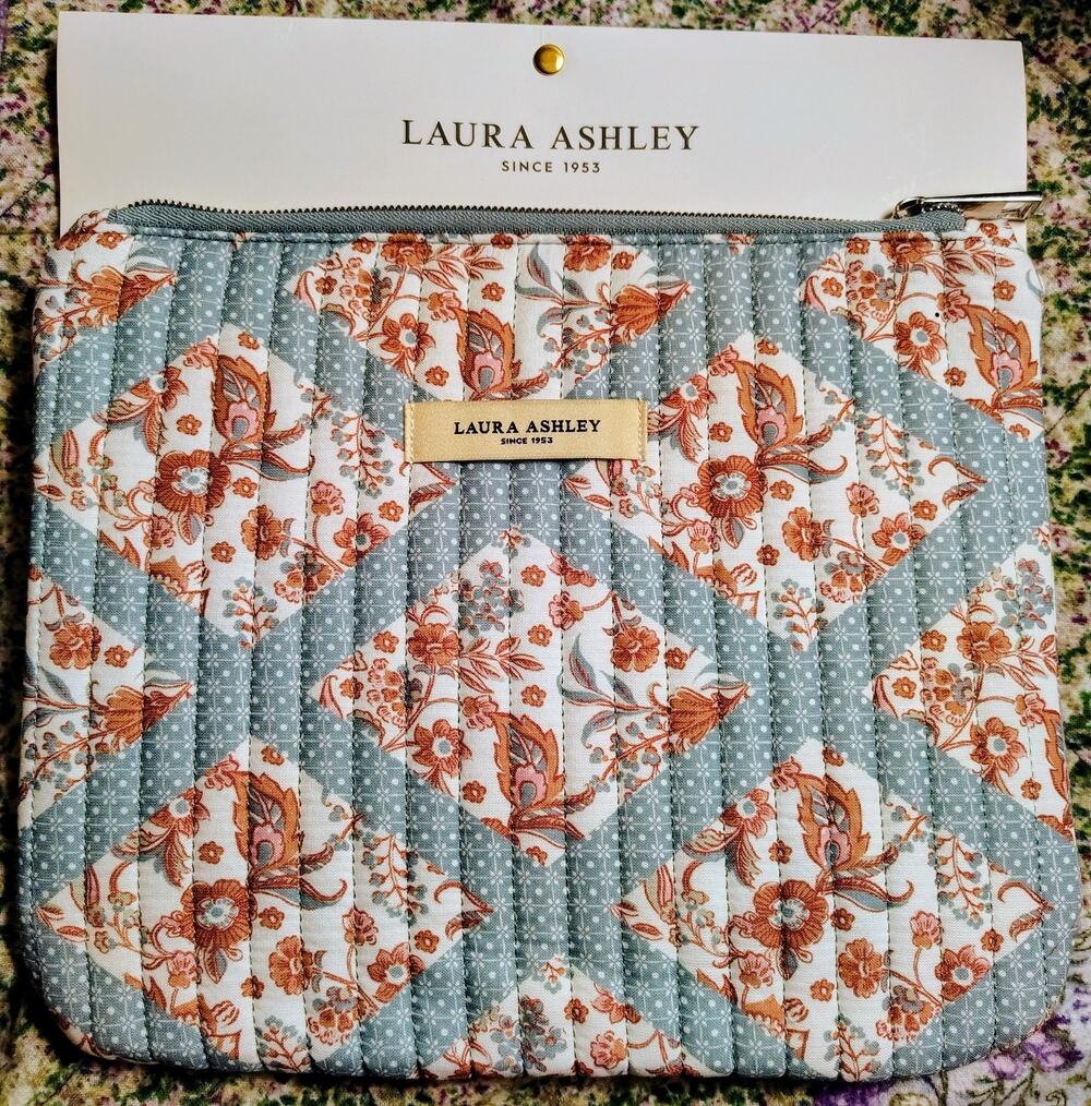 Laura Ashley Floral Cosmetic Make Up Travel Bag NWT